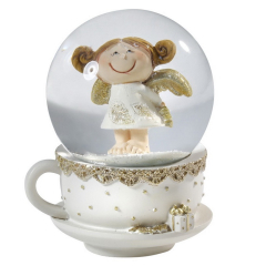 Снежный шар "Ангел в чашке" 9,5 см