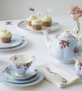 Чашка чайная с блюдцем Polka Blue Vintage 180 мл