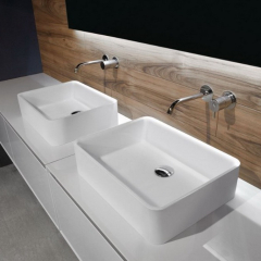 Раковина Antonio Lupi Servoretto, 50х38, из Flumood, с клапаном, белый матовый