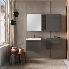 Зеркальный шкаф Kolpa-san Naomi TON 50 DC, 50x70, темный бетон