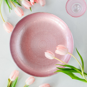 Блюдо сервировочное Dogale Aurea 34 см, розовое
