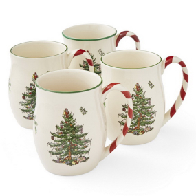 Набор кружек Christmas Tree 400 мл, с карамельной ручкой, 4 шт Набор кружек Christmas Tree 400 мл, с карамельной ручкой, 4 шт
