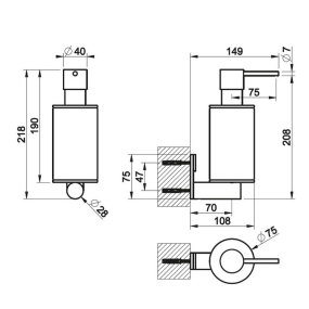 Дозатор для жидкого мыла Gessi 316 54714.708, настенный, медь брашированная