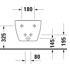 Биде подвесное Duravit Happy D.2 54х36, WonderGliss, 22581500001