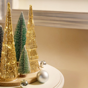 Фигурка с подсветкой "Елка" Christmas Snowy 35 см, декор треугольники