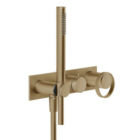 Внешняя часть Gessi Anello 63343.726 смесителя для душа, брашированная теплая бронза PVD