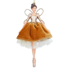 Елочная игрушка "Фея" 14 см, цвет золото