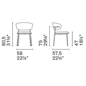 Стул Calligaris Oleandro CS2031, Matt Bronze/Hemp