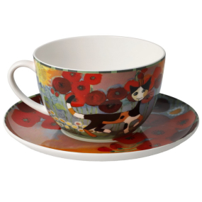 Чашка для завтрака с блюдцем "Лето в саду" 500 мл