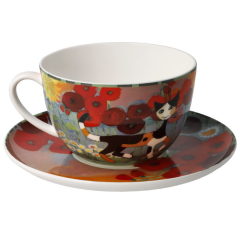 Чашка для завтрака с блюдцем "Лето в саду" 500 мл