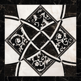Керамогранит Versace Emote 78х78, Bianco-Nero, 10 мм