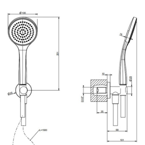 Комплект для душа Gessi Emporio 38723.149, без смесителя, никель матовый