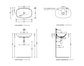 Раковина подвесная Flaminia Nuda 61х40 ND60LPET, Petrolio