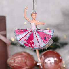 Новогодняя игрушка "Балерина в розовом" 17 см, в ассортименте