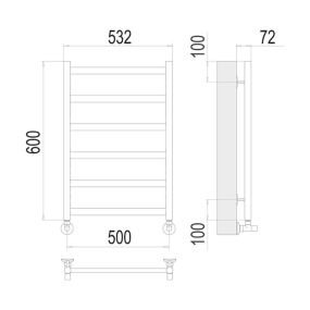 Полотенцесушитель Terminus Аврора 60х53, водяной, золото матовое