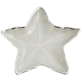 Чаша декоративная "Звезда" 28х4 см, цвет перламутр