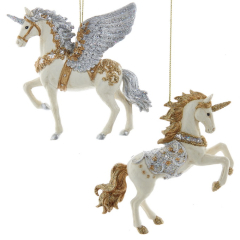 Елочная игрушка "Единорог/ Пегас" 12,7 см, в ассортименте