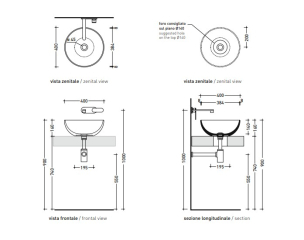Раковина накладная Flaminia App 40х40 AP40APET, Petrolio