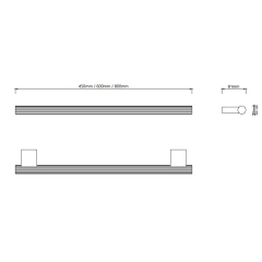 Полотенцедержатель Decor Walther Of.Line 0531400, 45 см, Aqua