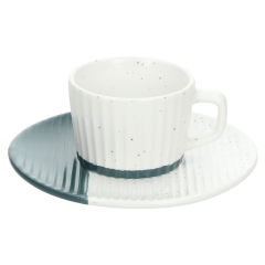 Набор чашек для эспрессо с блюдцами Rice 90 мл, 4 предмета, бирюзовый