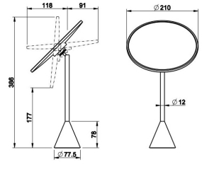 Зеркало Gessi Cono 45588.299, настольное, черный