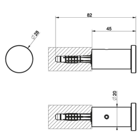 Крючок Gessi 316 54821.727, латунь матовая