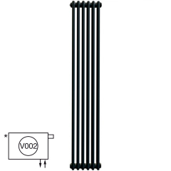 Радиатор Zehnder Сharleston 2180-6, 179х30, 1/2, V001 (V002), с термовентилем, черный
