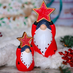 Фигурка с подсветкой "Санта со звездой" 23 см