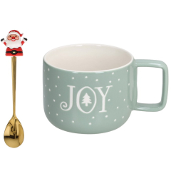 Кружка с ложкой Holiday Blend 420 мл, голубая