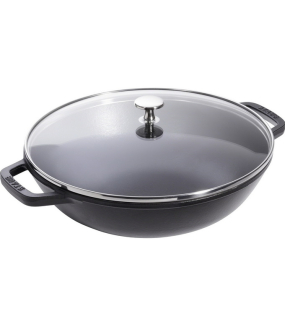 Вок со стеклянной крышкой Staub Specials 30 см / 4,4 л, черный