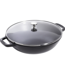 Вок со стеклянной крышкой Staub Specials 30 см / 4,4 л, черный