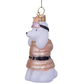 Елочная игрушка "Пудель в золотом" 9 см