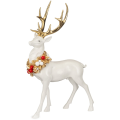 Фигурка "Белый олень с гирляндой стоит" 28х45 см
