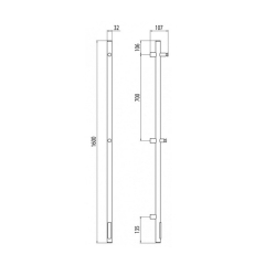 Полотенцесушитель Terminus Uno 160х3, электрический, хром