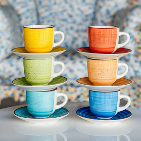 Набор чашек чайных с блюдцами Louise Art Pepper 250 мл, 12 предметов