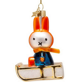 Елочная игрушка "Миффи на санях" 11 см