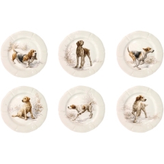 Набор салатных тарелок Sologne 23,2 см, 6 шт (собаки)
