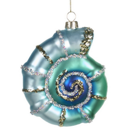 Елочная игрушка "Ракушка спиральная" 10 см