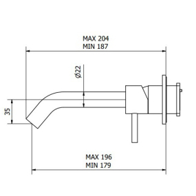 Внешняя часть iB Rubinetti M316 M3406SA смесителя для раковины, матовая нержавеющая сталь