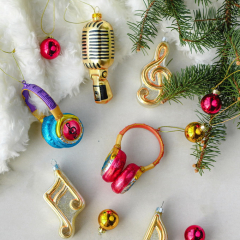 Новогодняя игрушка "Наушники" 12 см, в ассортименте