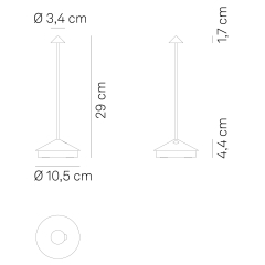 Лампа настольная Zafferano Pina Pro 29 см, песочная