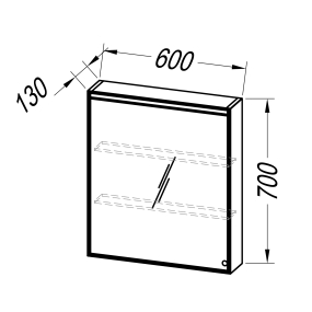 Зеркальный шкаф Kolpa-san TO 60 BL LED, 60x70, с подсветкой, черный