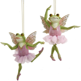 Елочная игрушка "Лягушка-балерина" 12 см, в ассортименте