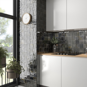 Плитка керамическая Equipe Hanoi 10х10, Arco Black Ash, 8 мм