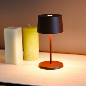 Лампа настольная Zafferano Olivia Micro 20 см, красно-оранжевая