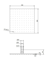 Лейка для душа iB Rubinetti Monamour MA031NP, потолочная, 30х30 см, черный матовый