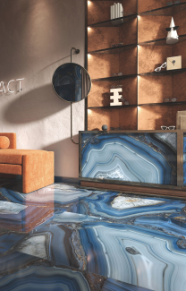 Плитка Керамогранит Bottega Glamour 60х120 Full Polished, Onice Blue, 8,5 мм