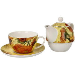 Набор чайный на 1 персону "Подсолнухи", 3 предмета