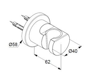 Держатель для душа Kludi Nova Fonte Puristic 2055239-15, черный матовый