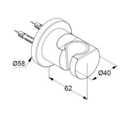 Держатель для душа Kludi Nova Fonte Puristic 2055239-15, черный матовый